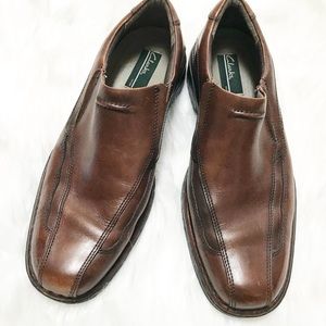Clarks Men’s Brown Leather Bicycle Toe Loafers 8.5